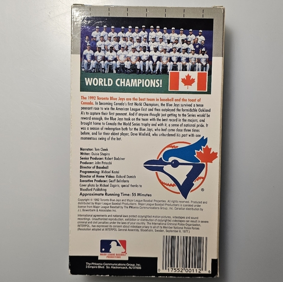 MLB 1992 Oh Canada The story of the 1992 World Champion Blue Jays VHS Tape - Picture 7 of 15